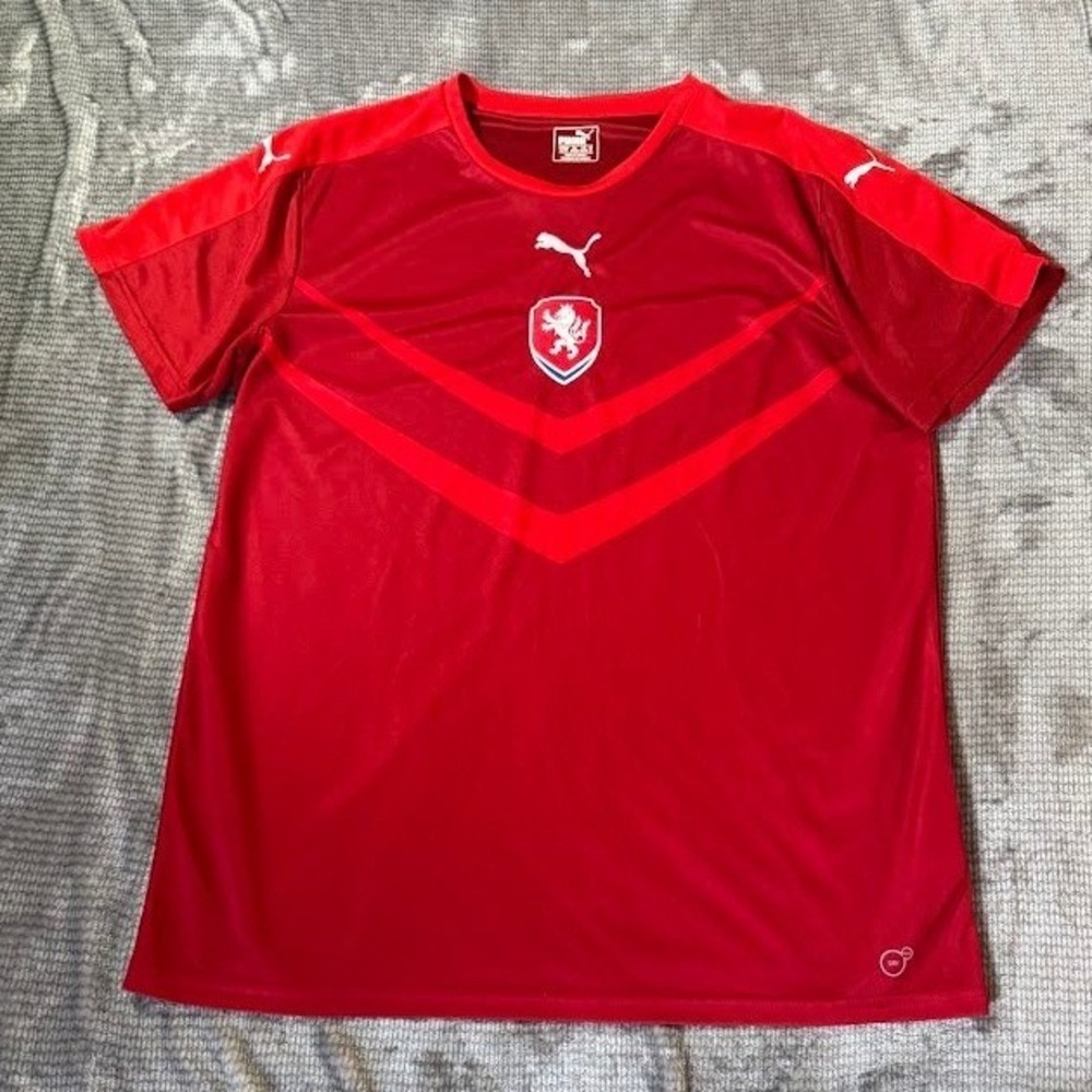Puma Czech‎ Republic Soccer Jersey Mens XL Red Short Sleeve National Team Shirt